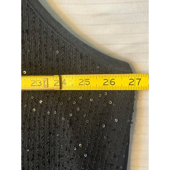 Catherines Black Sleeveless Front/Sequins Tank Top 3X 26/28 Plus Size Lined - Picture 14 of 16